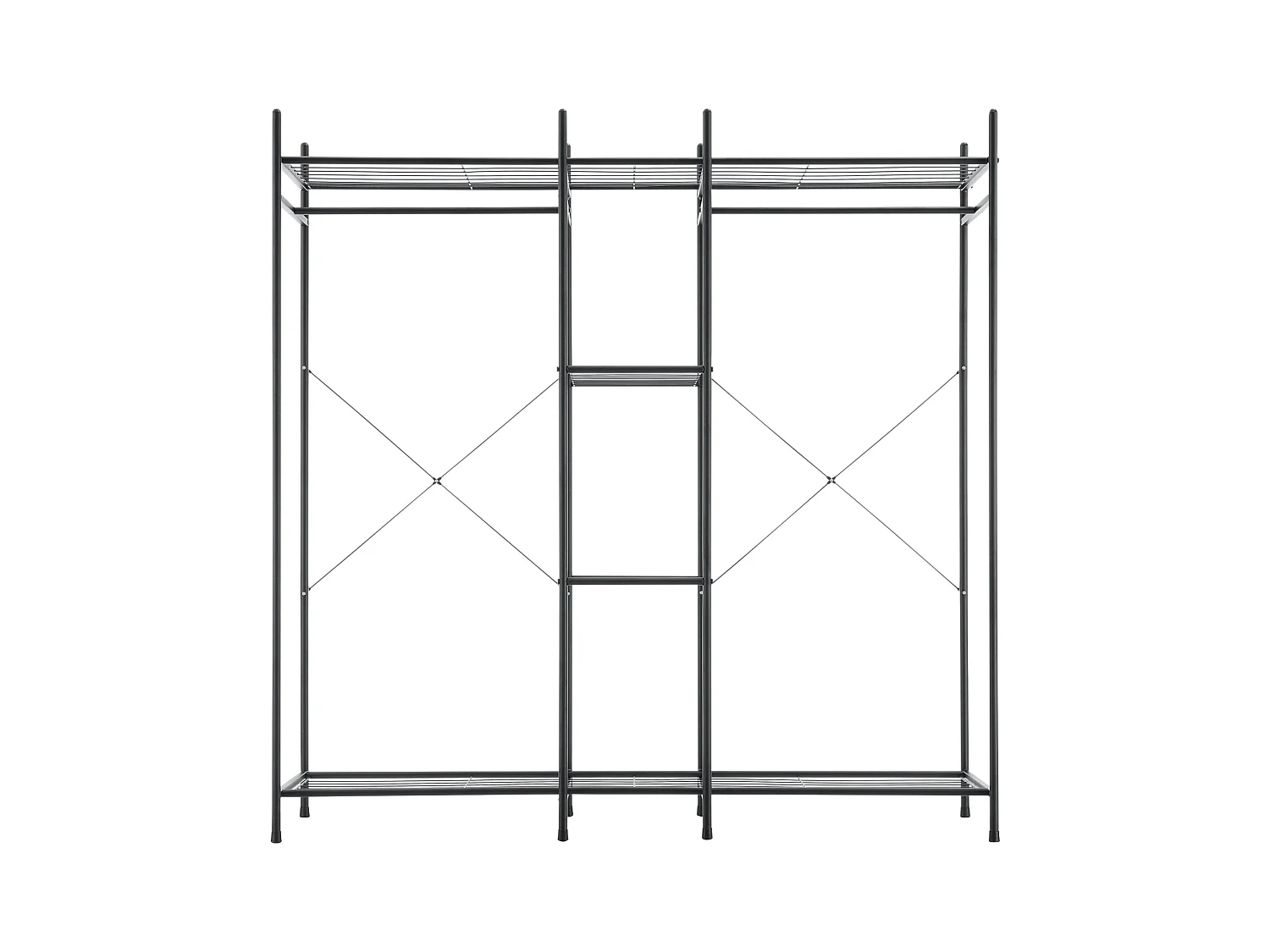 Garde-robe avec étagères meuble noire 150 x 40 x 150 cm 03_0008152
