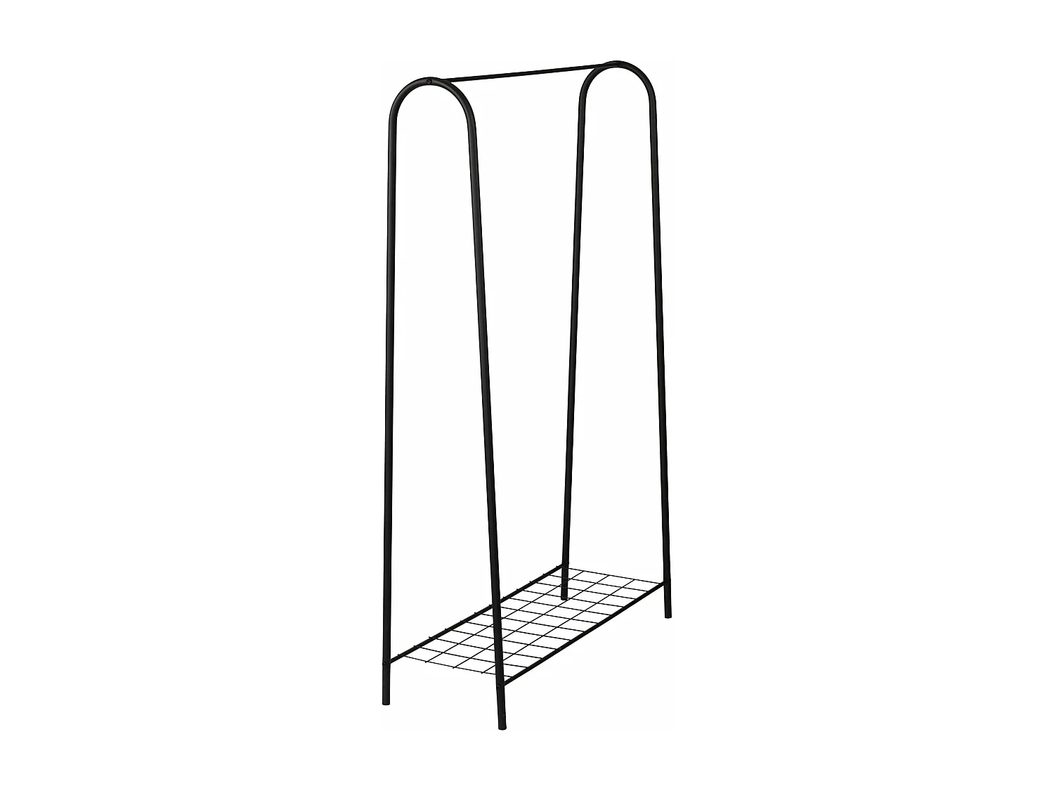 Cabideiro com superfície de armazenamento 1445 x 89 x 325 cm preto 03_0008137