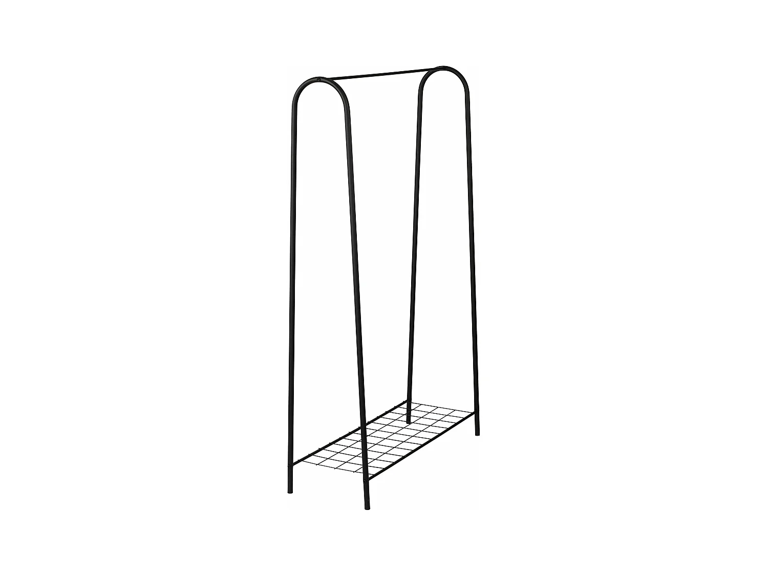 Perchero con superficie de almacenamiento 1445 x 89 x 325 cm negro 03_0008137