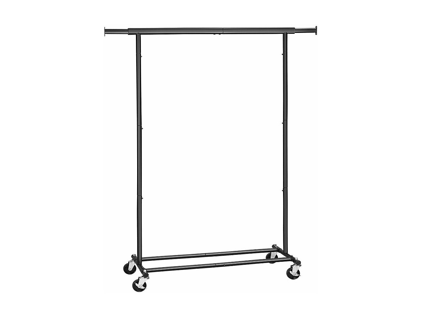 Appendiabiti Doppio Con Ruote E Ripiano Extra Largo 132 Cm, Capacità 59 Kg, Nero - 2