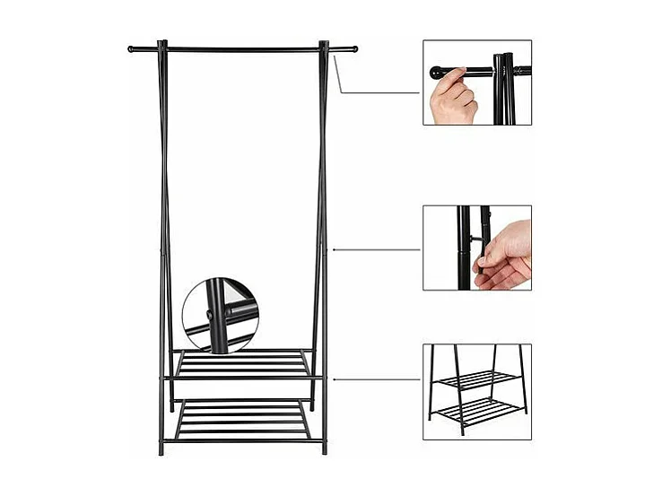 Appendiabiti appendiabiti scarpiera armadio appendiabiti nero 155 cm 12_0000845