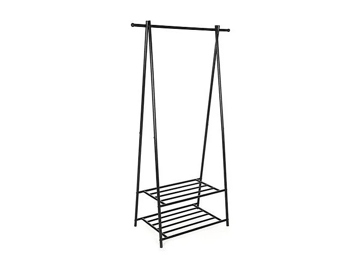 Cabideiro cabideiro prateleira de sapatos guarda-roupa cabideiro preto 155 cm 12_0000845