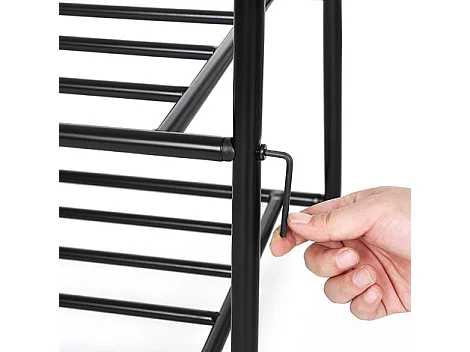 Cabideiro cabideiro prateleira de sapatos guarda-roupa cabideiro preto 155 cm 12_0000845