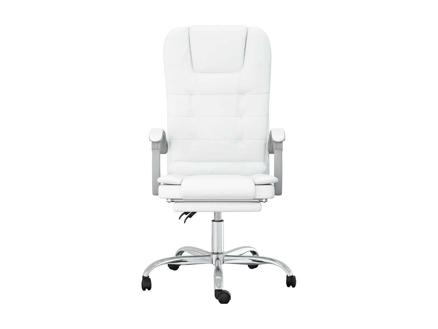 Sillón de masaje reclinable para estudio de oficina con ordenador piel sintética blanca 02_0025398