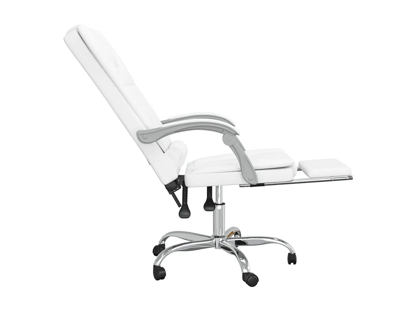 Sillón de masaje reclinable para estudio de oficina con ordenador piel sintética blanca 02_0025398
