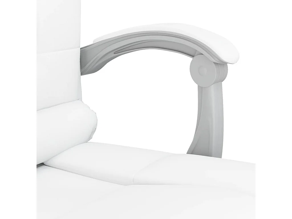 Sillón de masaje reclinable para estudio de oficina con ordenador piel sintética blanca 02_0025398