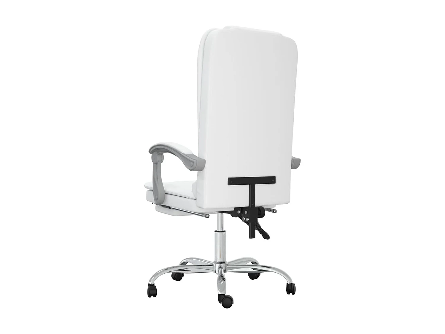 Cadeira de massagem reclinável para computador escritório estudo couro sintético branco 02_0025398