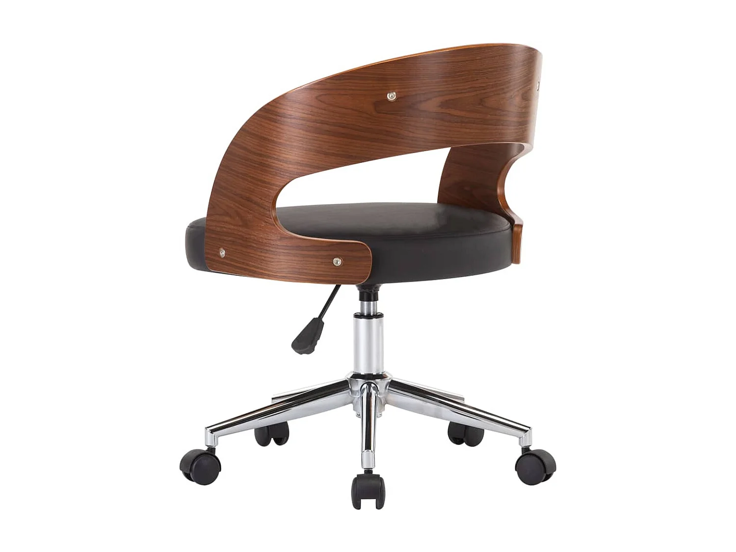 Chaise fauteuil siège pivotante cuir marron 48 x 53 x 74.5 cm 02_0024151