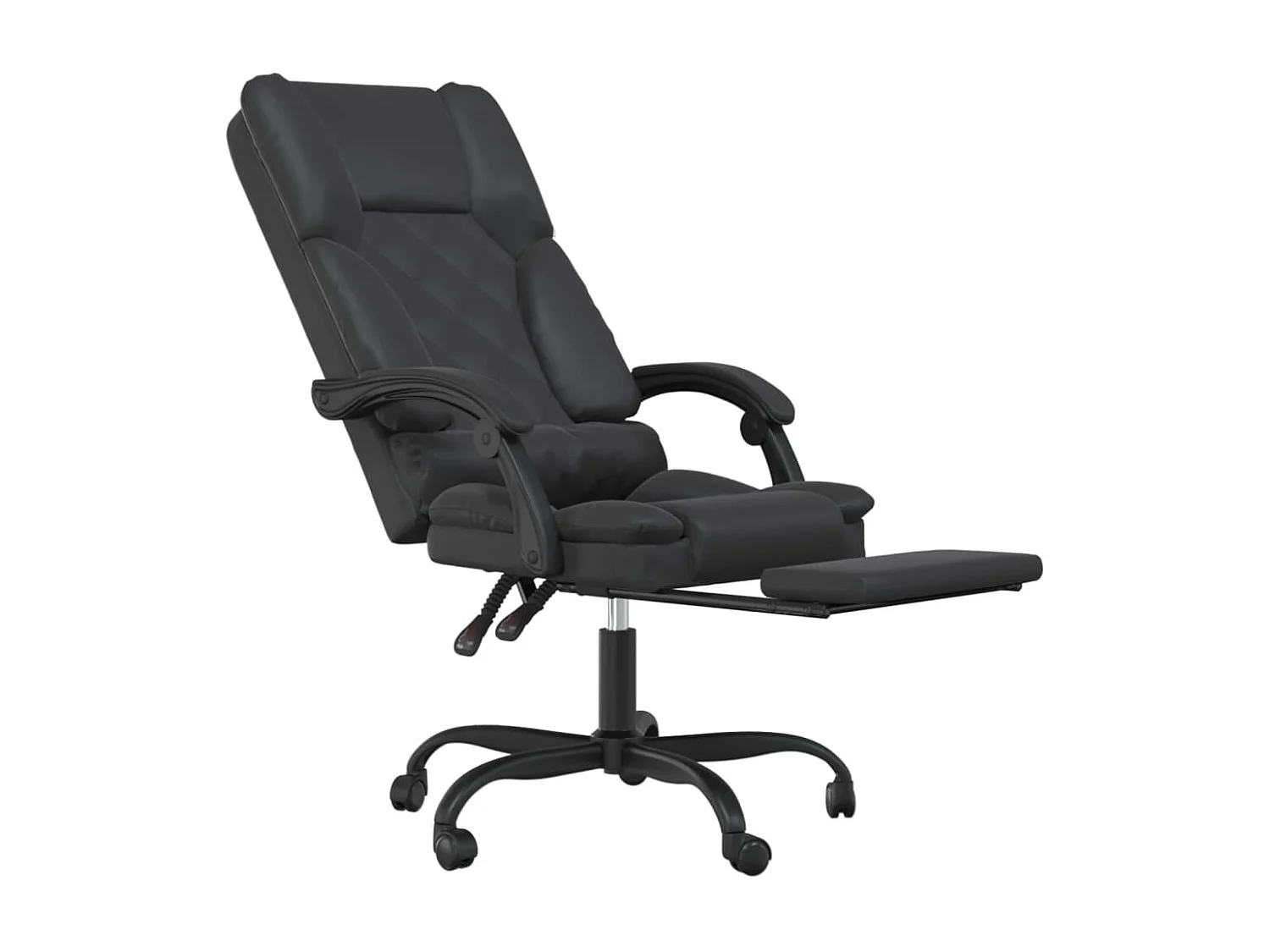 Cadeira de massagem reclinável computador escritório estudo couro sintético preto 02_0025415