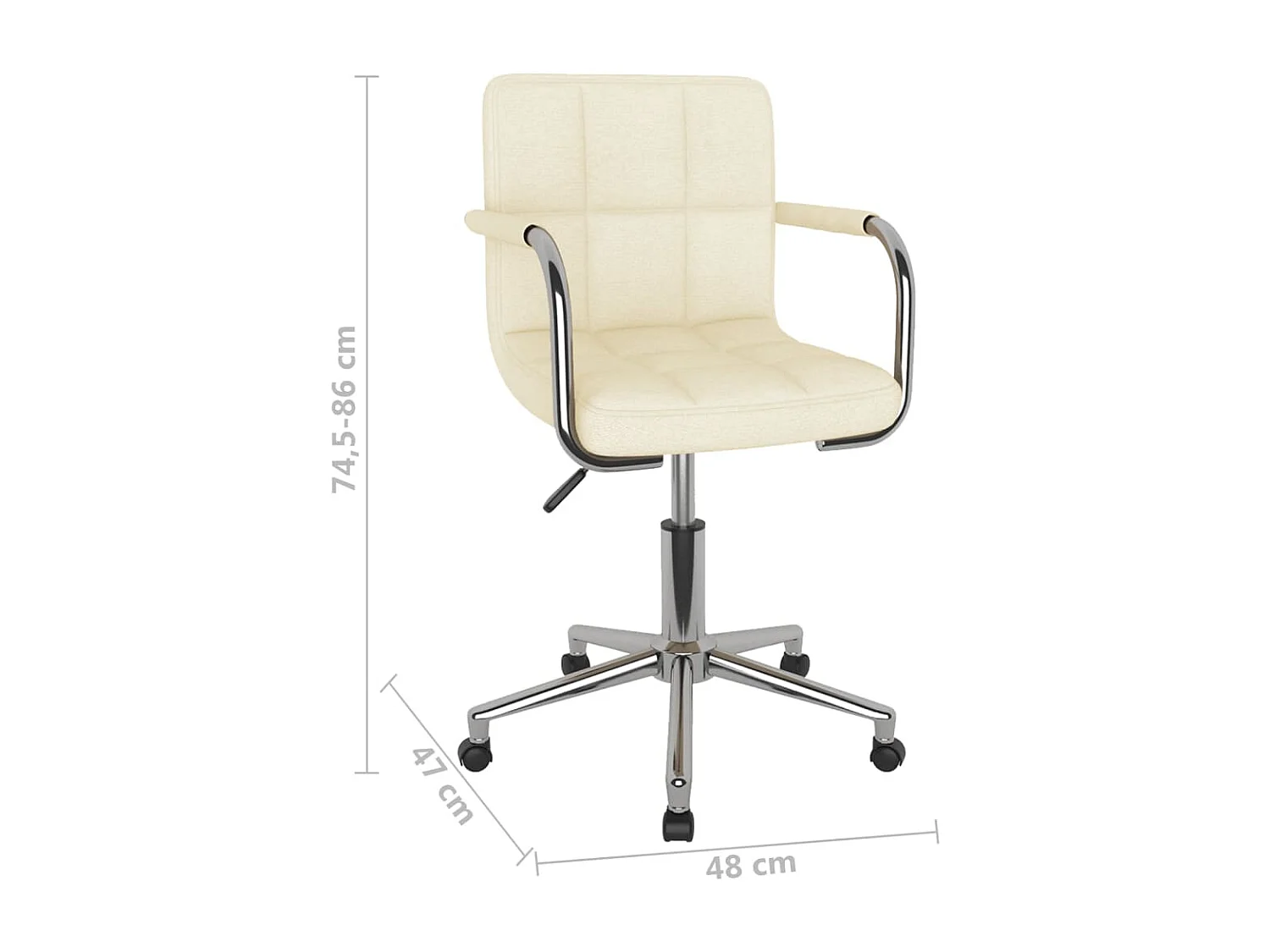 Silla sillón asiento giratorio para ordenador oficina estudio tela crema 02_0024098