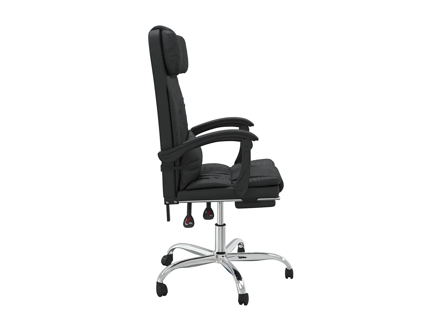 Sillón de masaje reclinable Computadora Oficina Estudio Cuero sintético negro 02_0025414