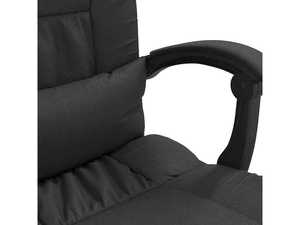 Sillón de masaje reclinable Computadora Oficina Estudio Cuero sintético negro 02_0025414