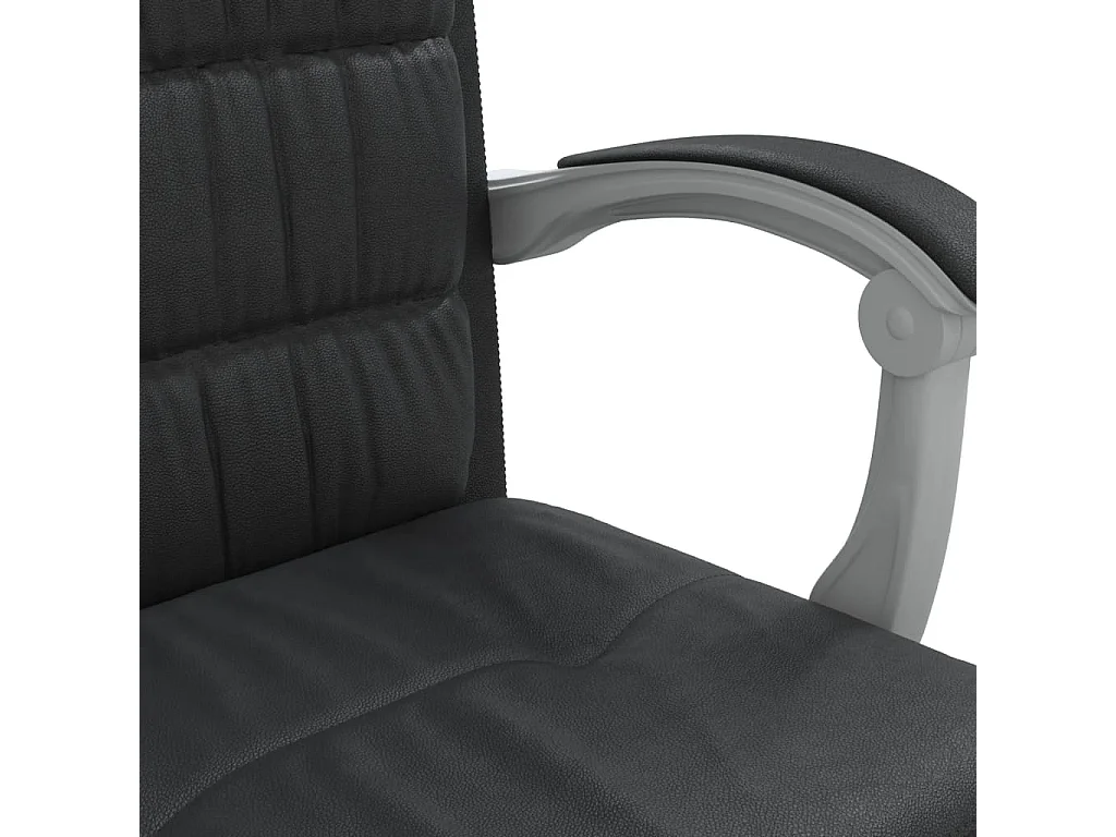 Sedia poltrona sedile girevole reclinabile computer ufficio studio similpelle nera 02_0024265