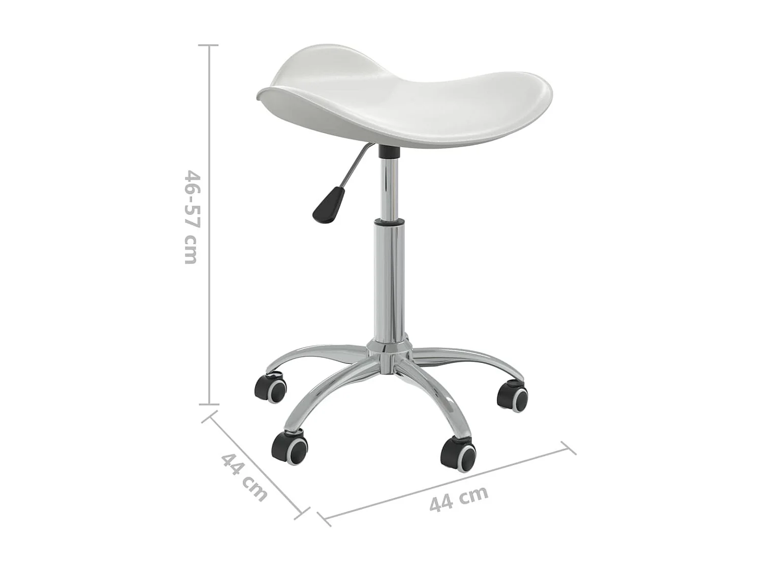 Chaise fauteuil siège de cuir blanche 44 x 44 x 57 cm 02_0023987