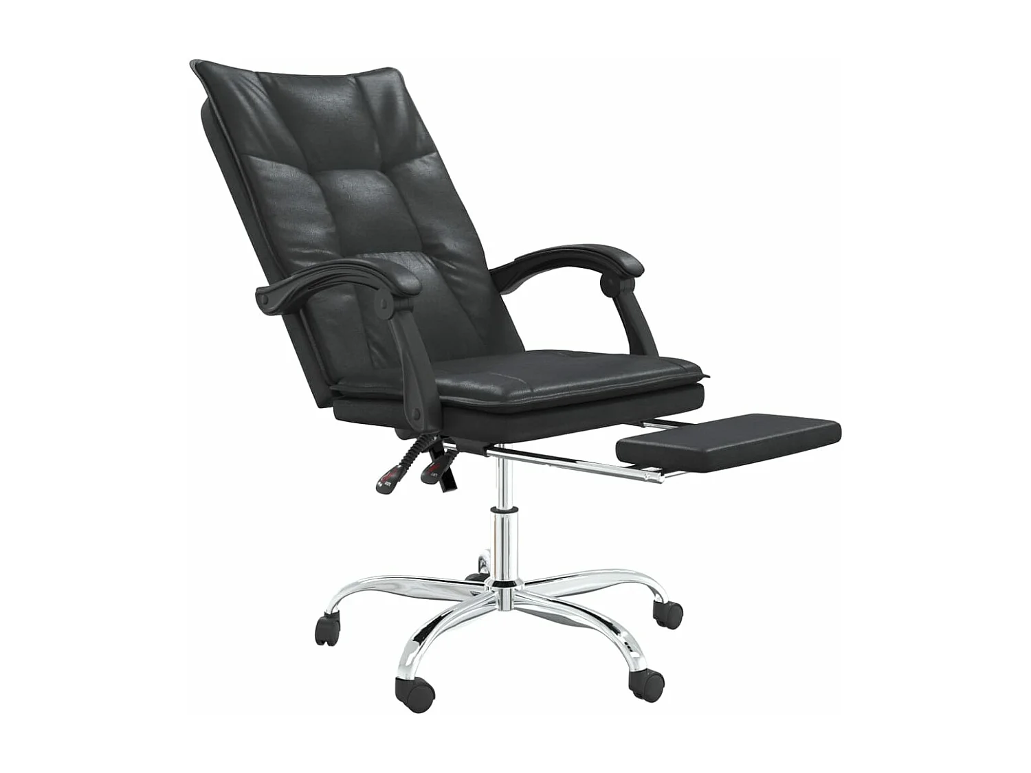 Chaise fauteuil siège pivotante cuir noire 63 x 56 x 122 cm 02_0024266