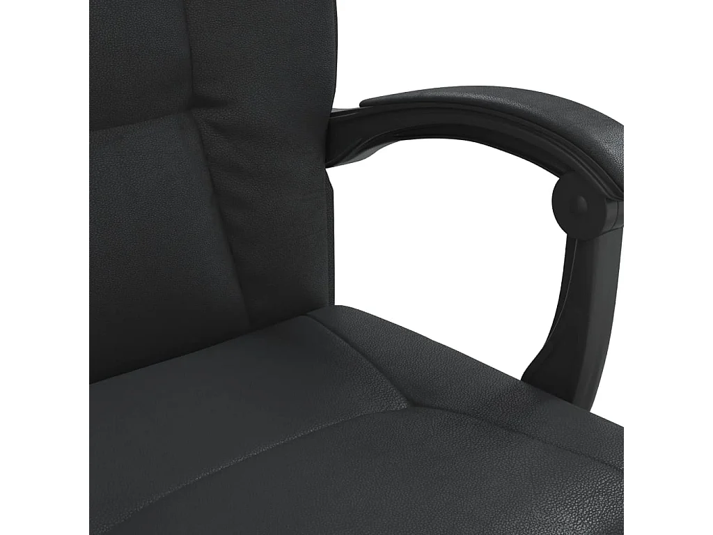 Sedia poltrona sedile girevole reclinabile computer ufficio studio similpelle nera 02_0024266
