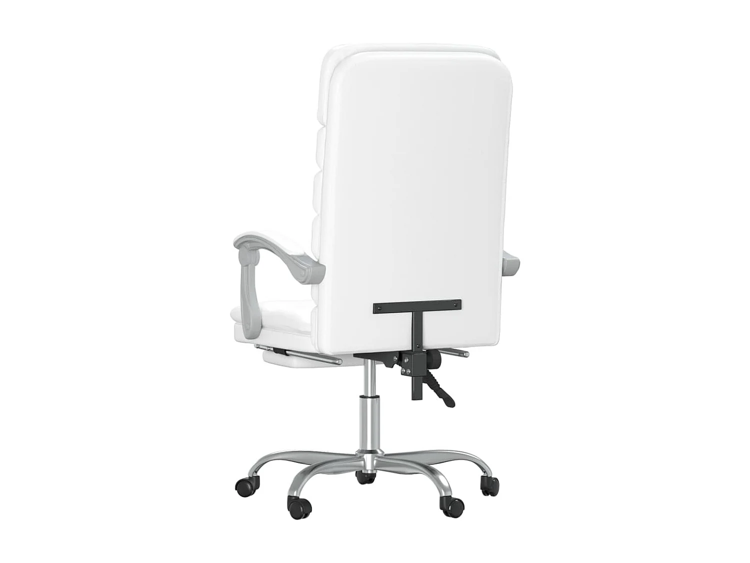 Sillón de masaje reclinable para estudio de oficina con ordenador piel sintética blanca 02_0025399