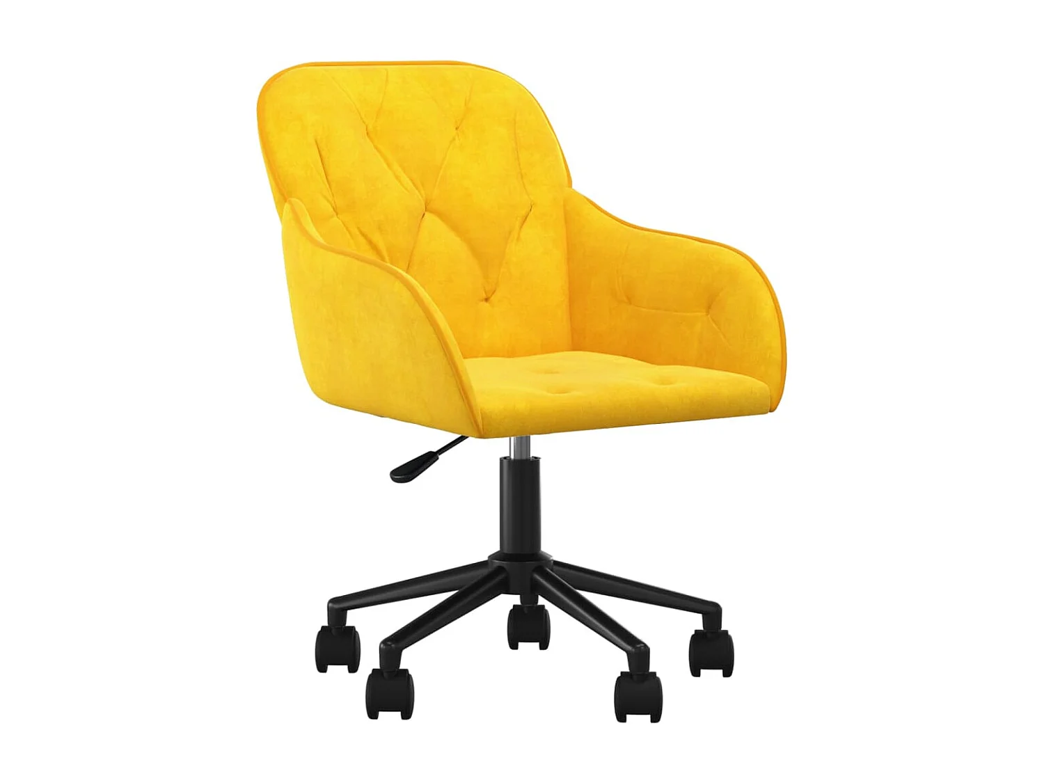 Cadeira poltrona assento giratório computador escritório estudo Veludo amarelo amarelo 02_0024142