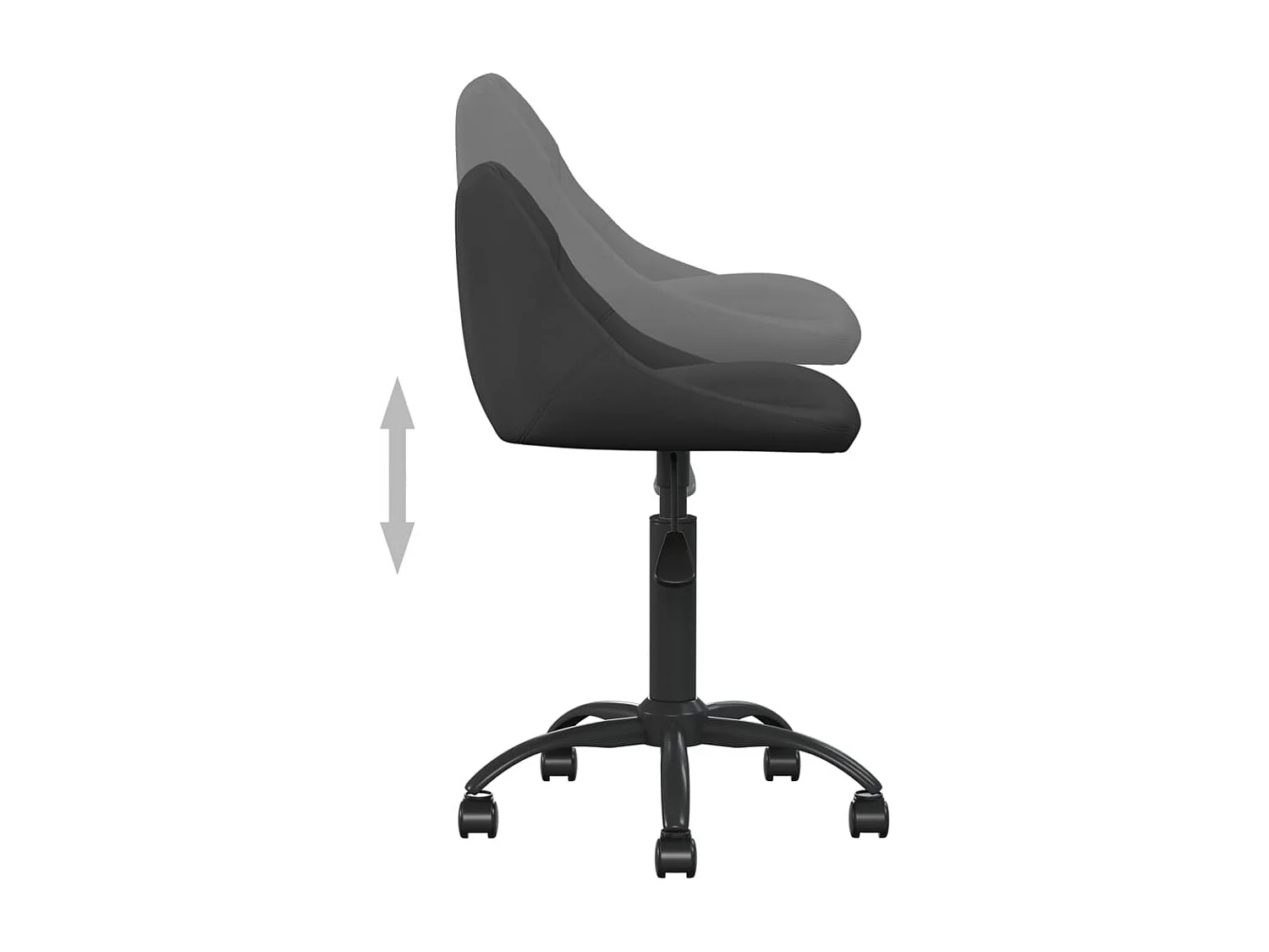 Silla sillón ordenador oficina asiento estudio terciopelo negro 02_0024046