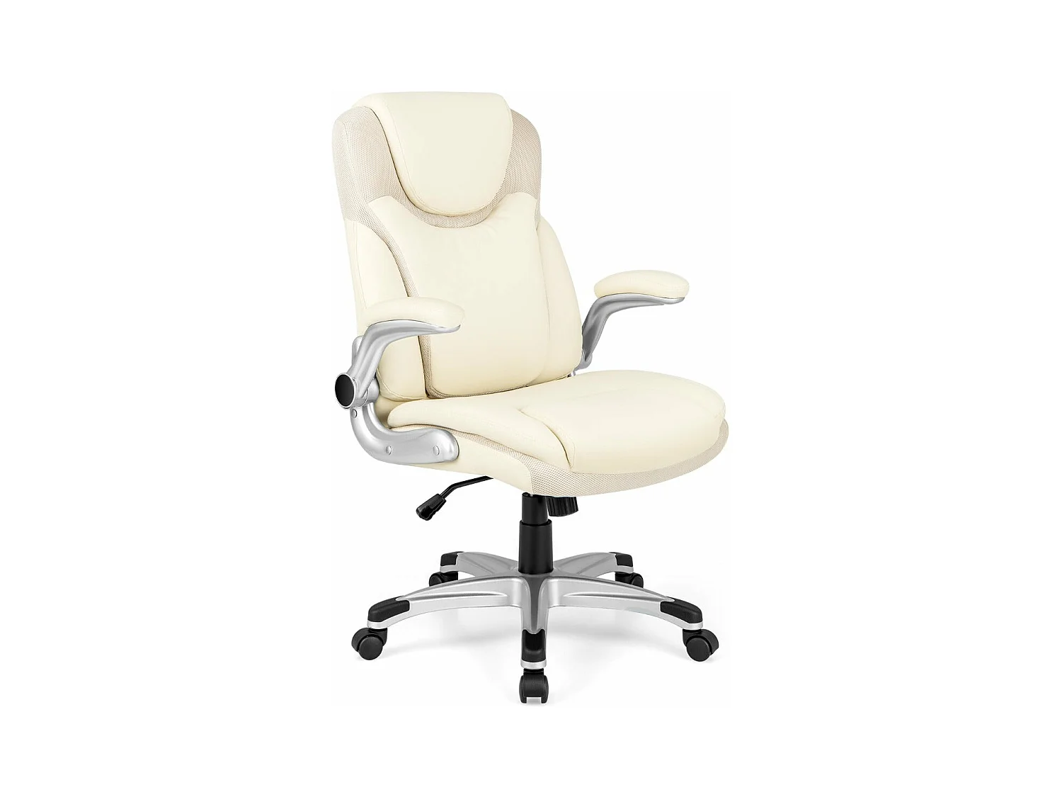 Chaise de bureau de cuir blanche 72 x 72 x 108 cm 20_0004837