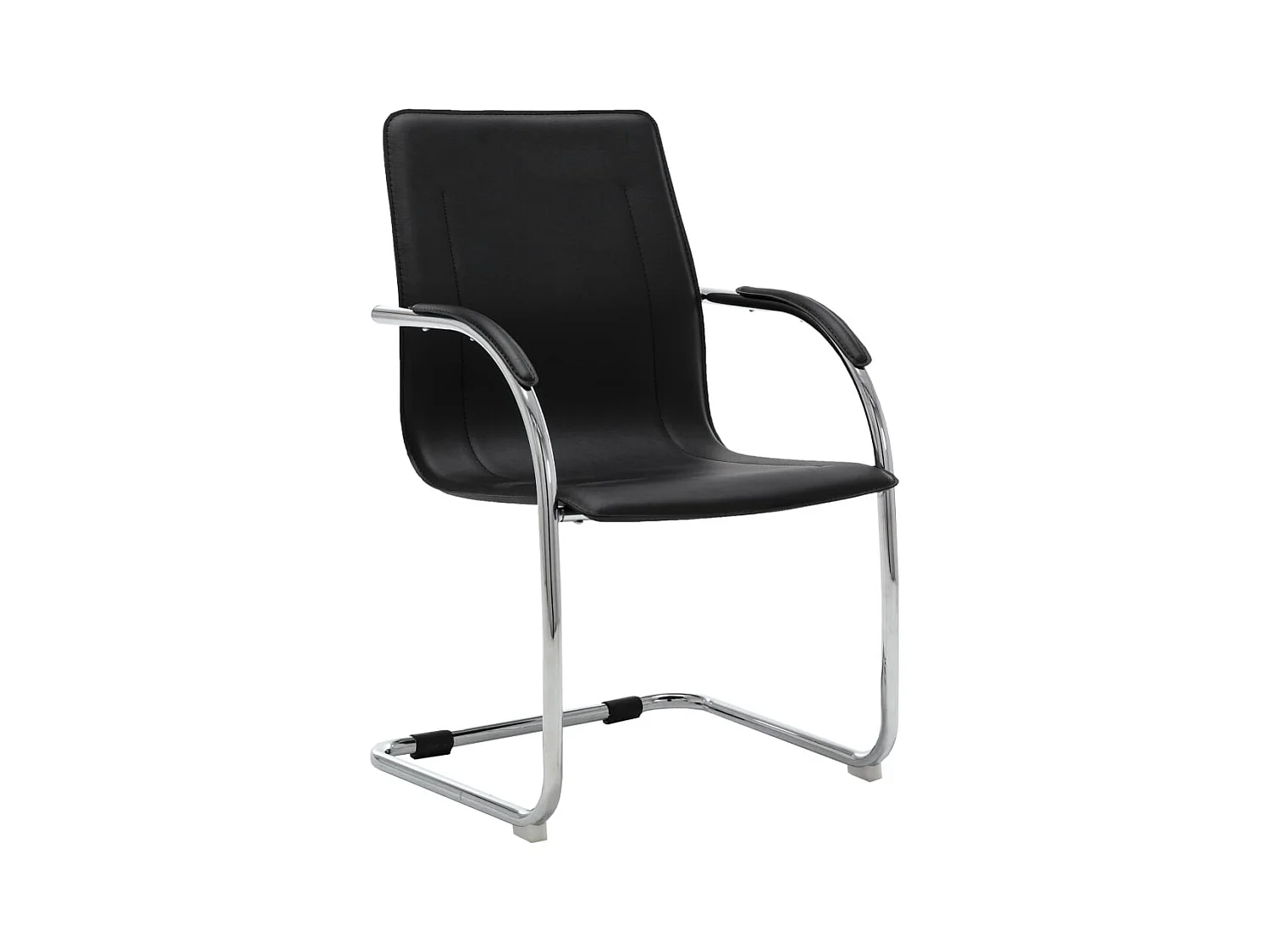Chaise fauteuil siège de cuir noire 55 x 59 x 88 cm 02_0023995