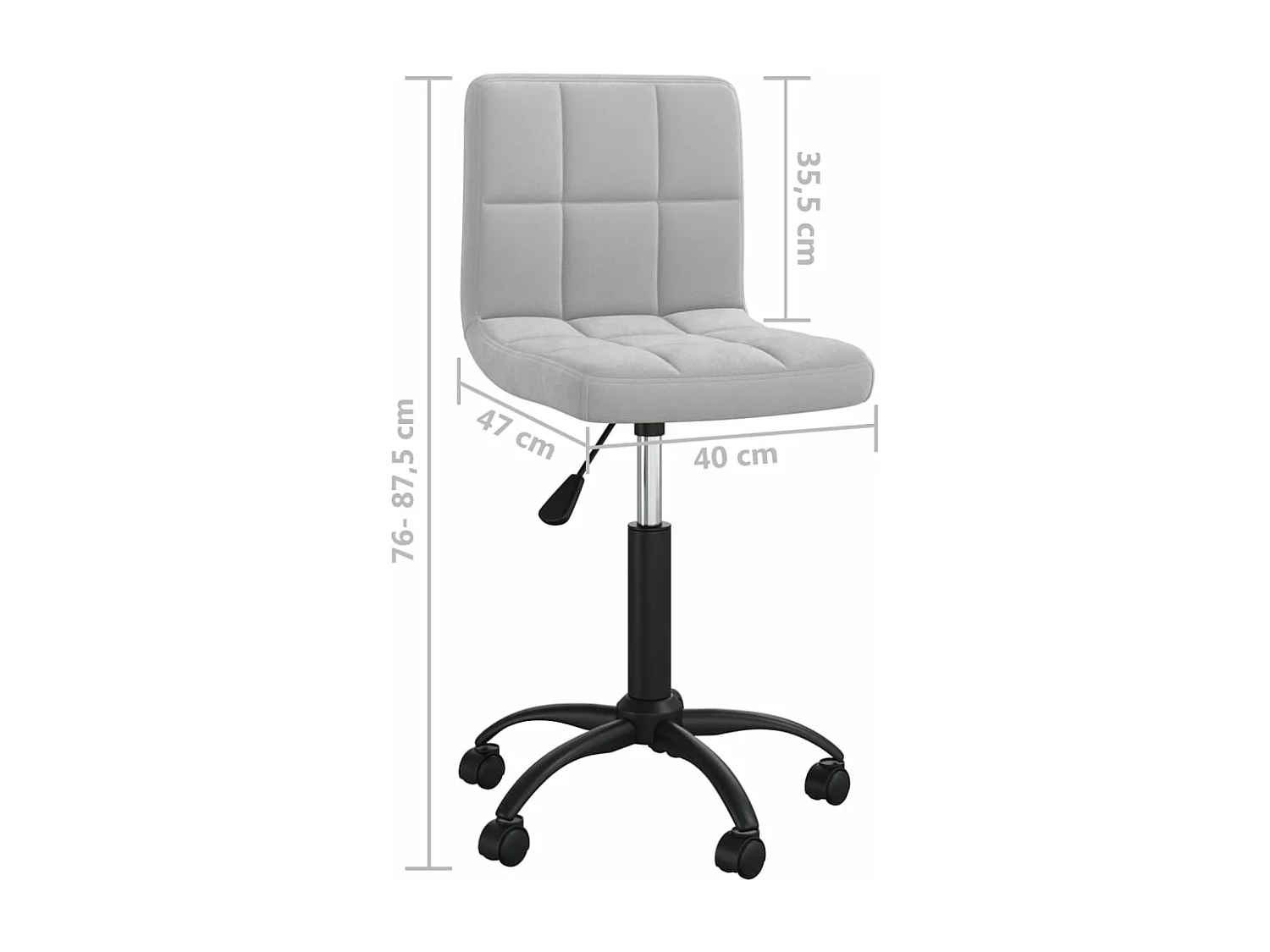 Chaise fauteuil siège pivotante grise 40 x 47 x 87.5 cm 02_0024119