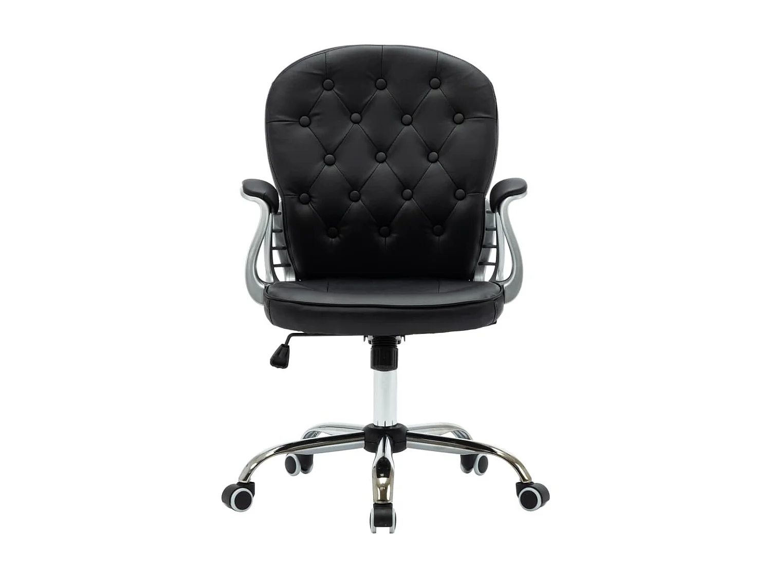 Sillón silla ordenador oficina asiento giratorio estudio polipiel negro 02_0024055