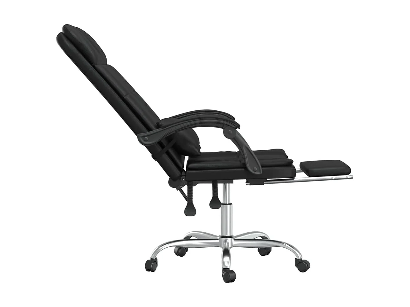 Cadeira de massagem reclinável computador escritório estudo couro sintético preto 02_0025417