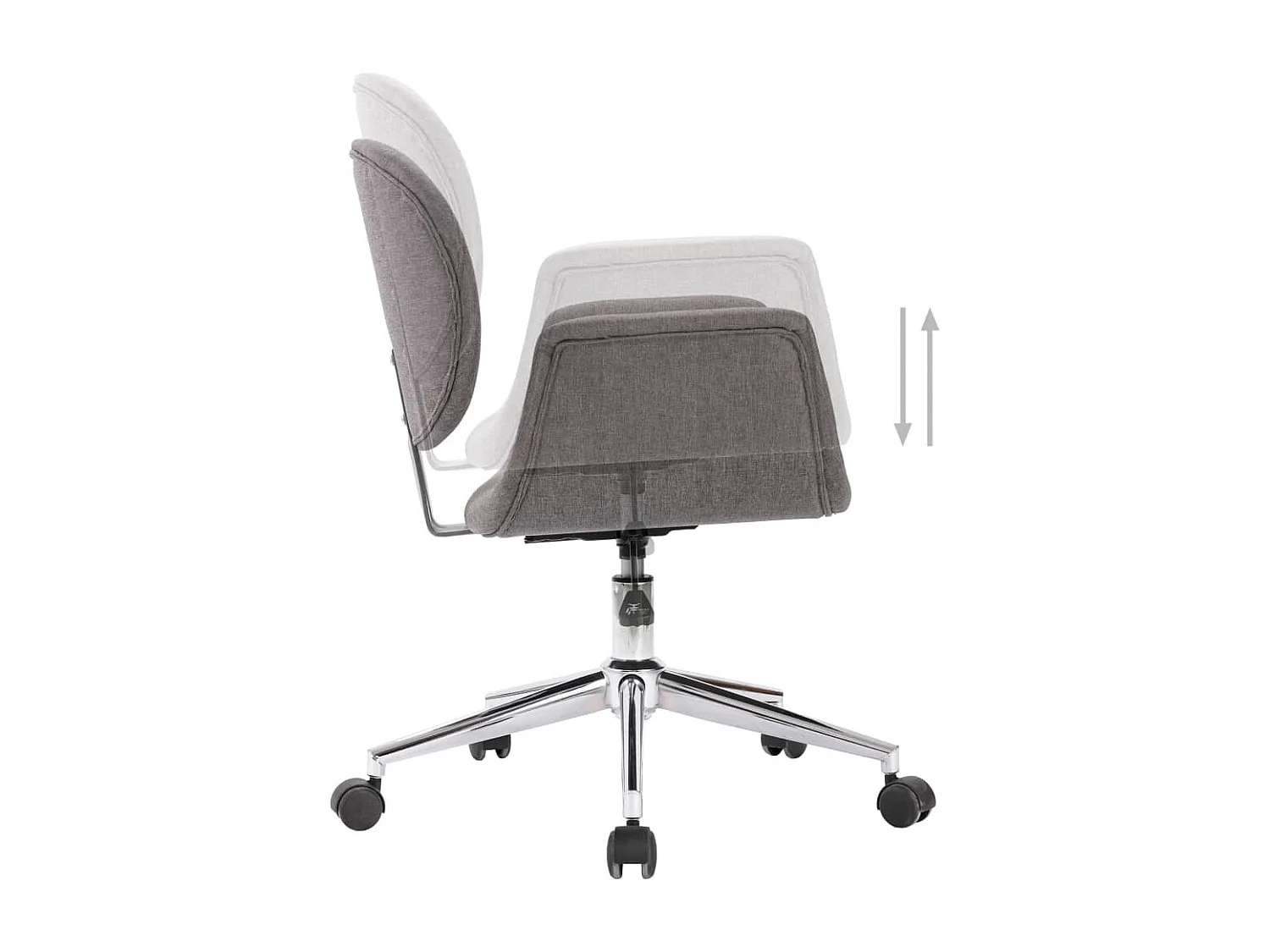 Sedia poltrona sedile girevole computer ufficio studio tessuto grigio 02_0024135