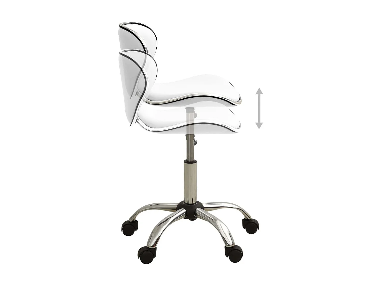 Chaise fauteuil siège de cuir blanche 46.5 x 48.5 x 83.5 cm 02_0023986