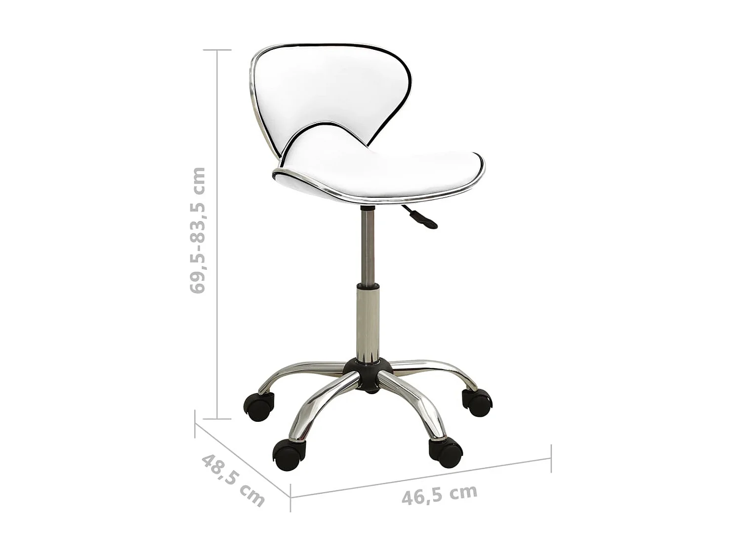 Sedia poltrona computer sede ufficio studio similpelle bianca 02_0023986