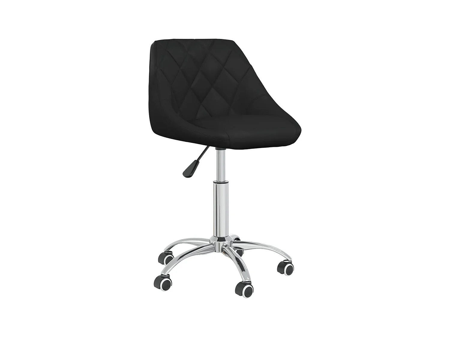 Sedia poltrona computer sedile da ufficio girevole studio in similpelle nera 02_0024052