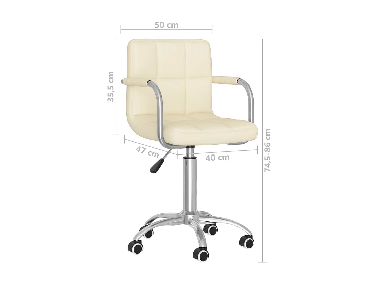 Silla sillón asiento giratorio ordenador oficina estudio tela crema 02_0024101