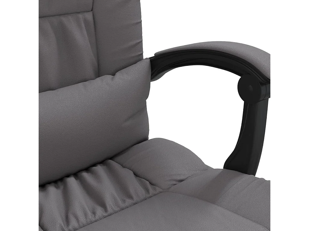 Cadeira de massagem reclinável para computador escritório estudo couro sintético cinza 02_0025407
