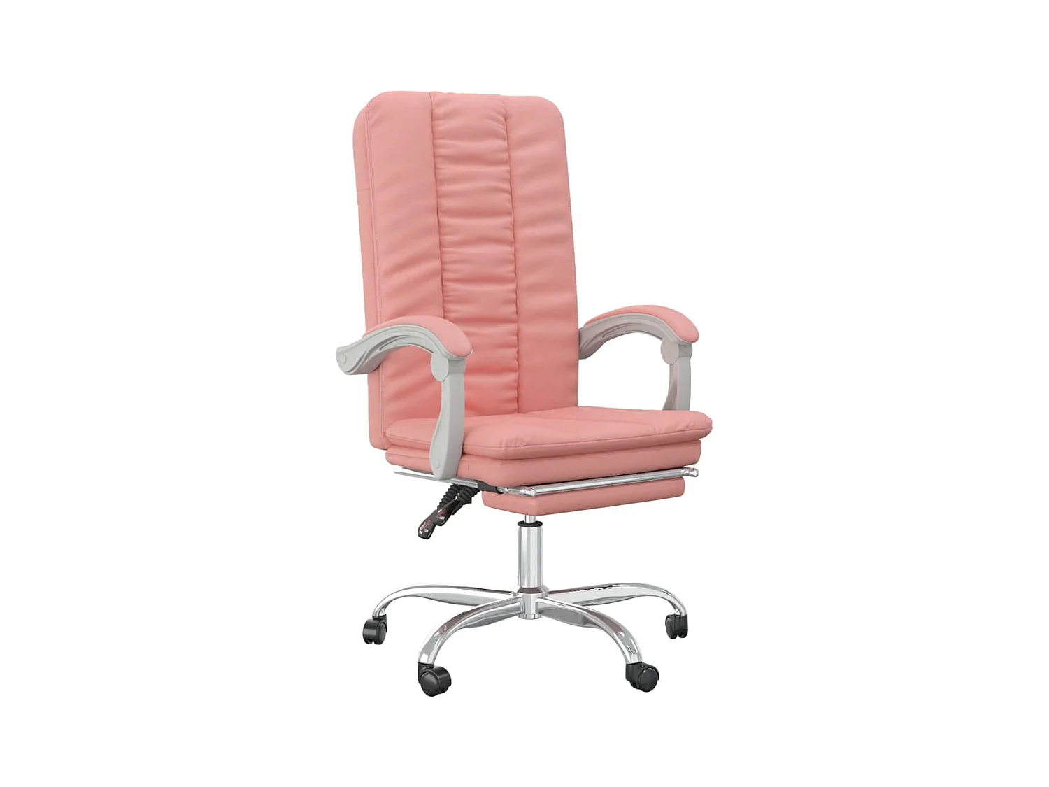 Sedia poltrona sedile girevole reclinabile computer ufficio studio ecopelle rosa 02_0024270