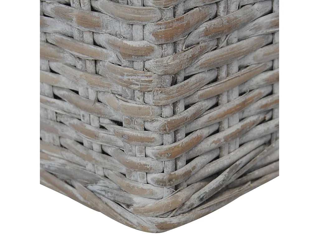 Sofá de 2 lugares para sala de estar interior de casa com almofadas de vime natural cinza 02_0019624