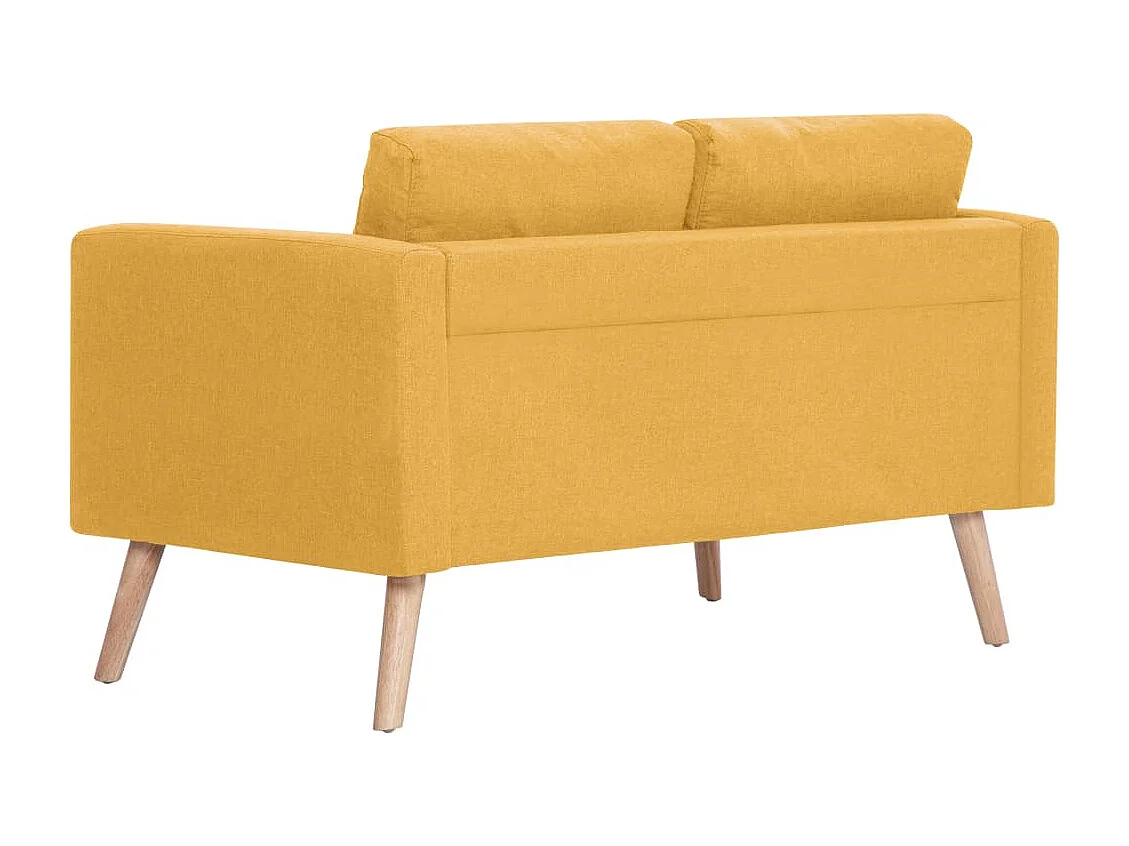 Sofá de 2 lugares para sala de estar interior de casa tecido amarelo 02_0018964