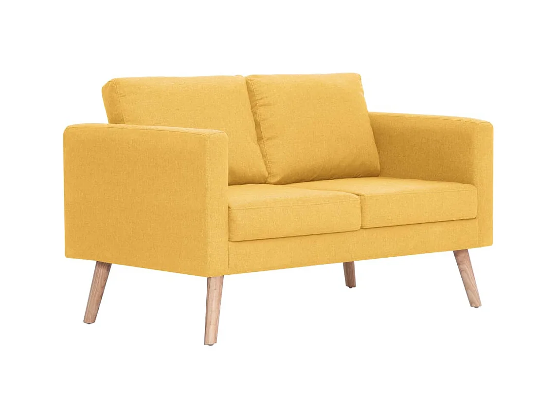 Canapé 2 places de tissu jaune 116 x 70 x 73 cm 02_0018964