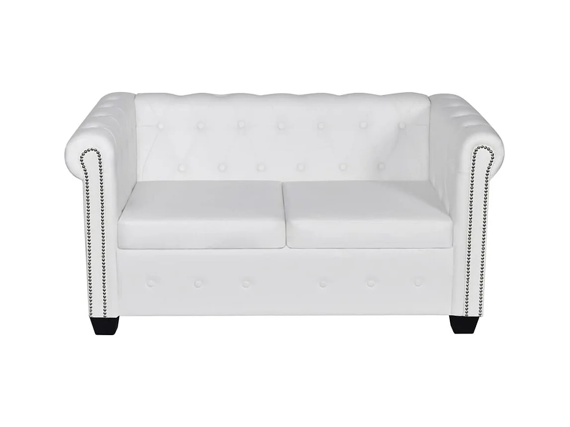 Canapé 2 places de cuir blanche 145.5 x 76 x 70 cm 02_0020115
