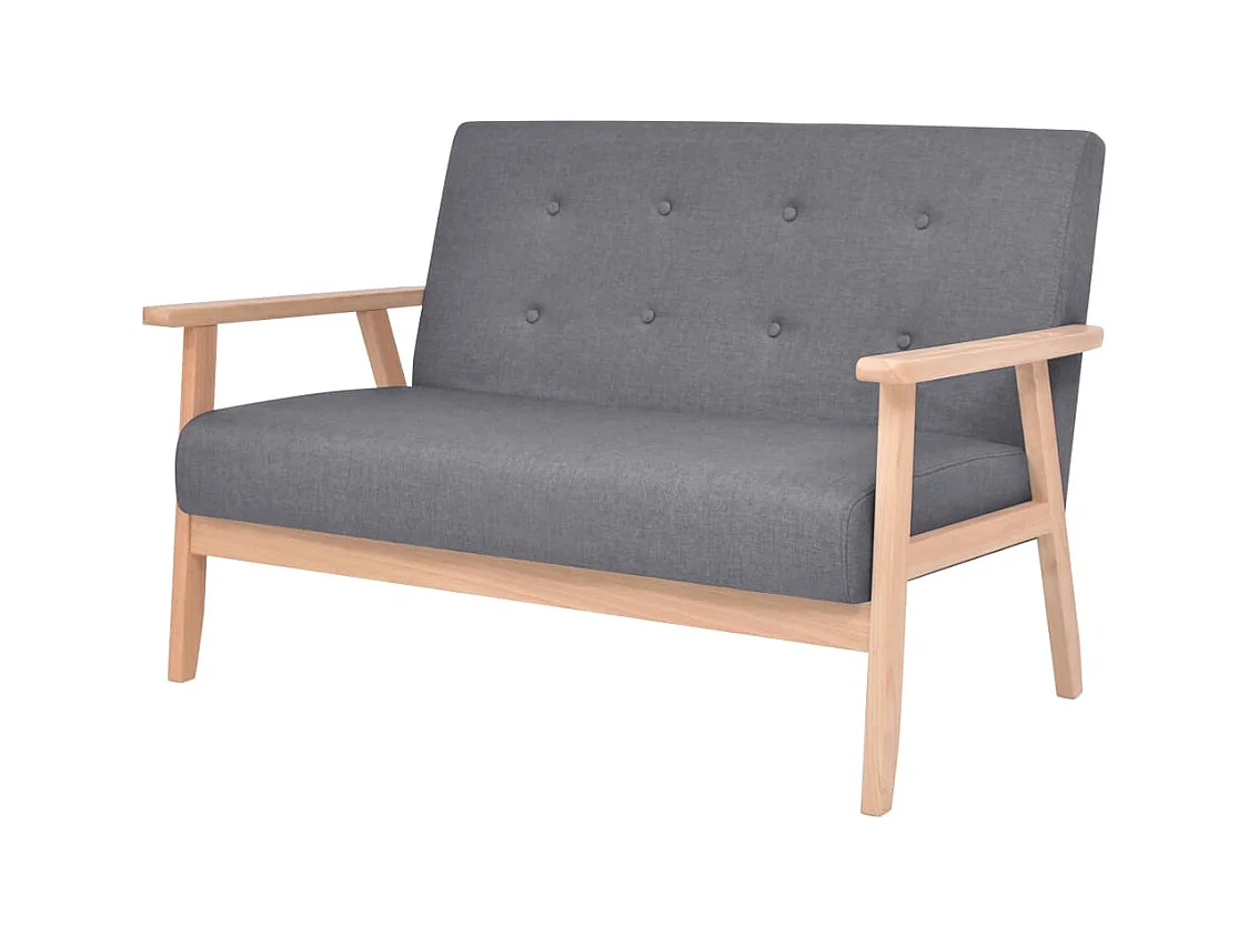 Jeu de Canapé 2 tissu grise 64.5 x 67 x 73.5 cm 02_0019653