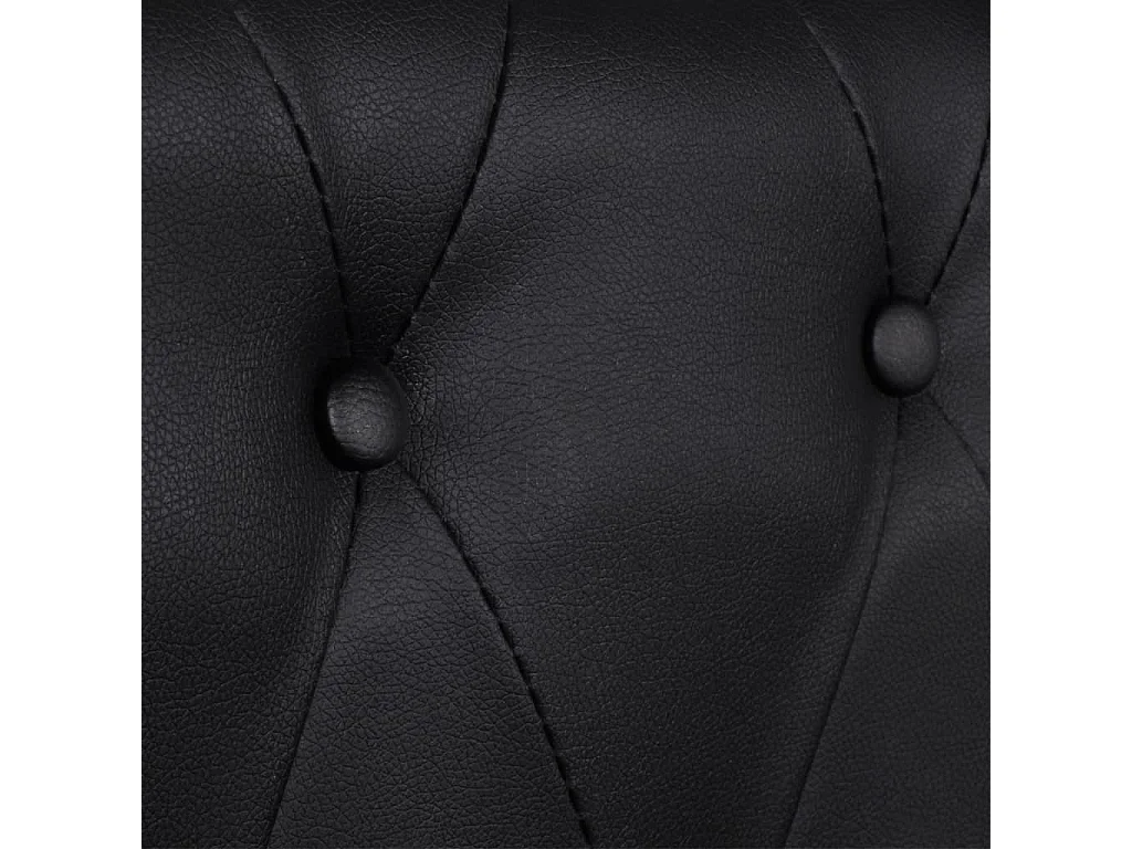 Divano Chesterfield 2 posti 145,5 x 76 x 70 cm pelle sintetica nera 02_0019571