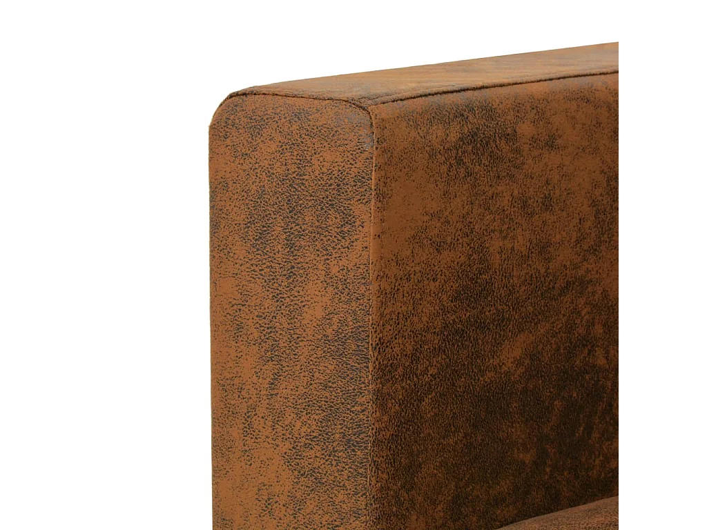 Sofá de 2 lugares para sala de estar interior de casa 137 x 73 x 82 cm couro camurça artificial 02_0020772