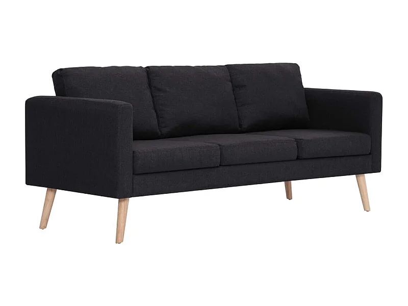 Set divano 2 posti per soggiorno soggiorno interni casa pezzi tessuto nero 02_0020853