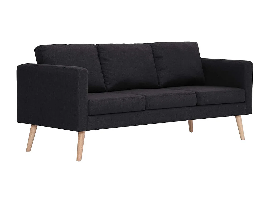 Conjunto de sofás de 2 plazas para salón salón piezas interior hogar tela negra 02_0020853