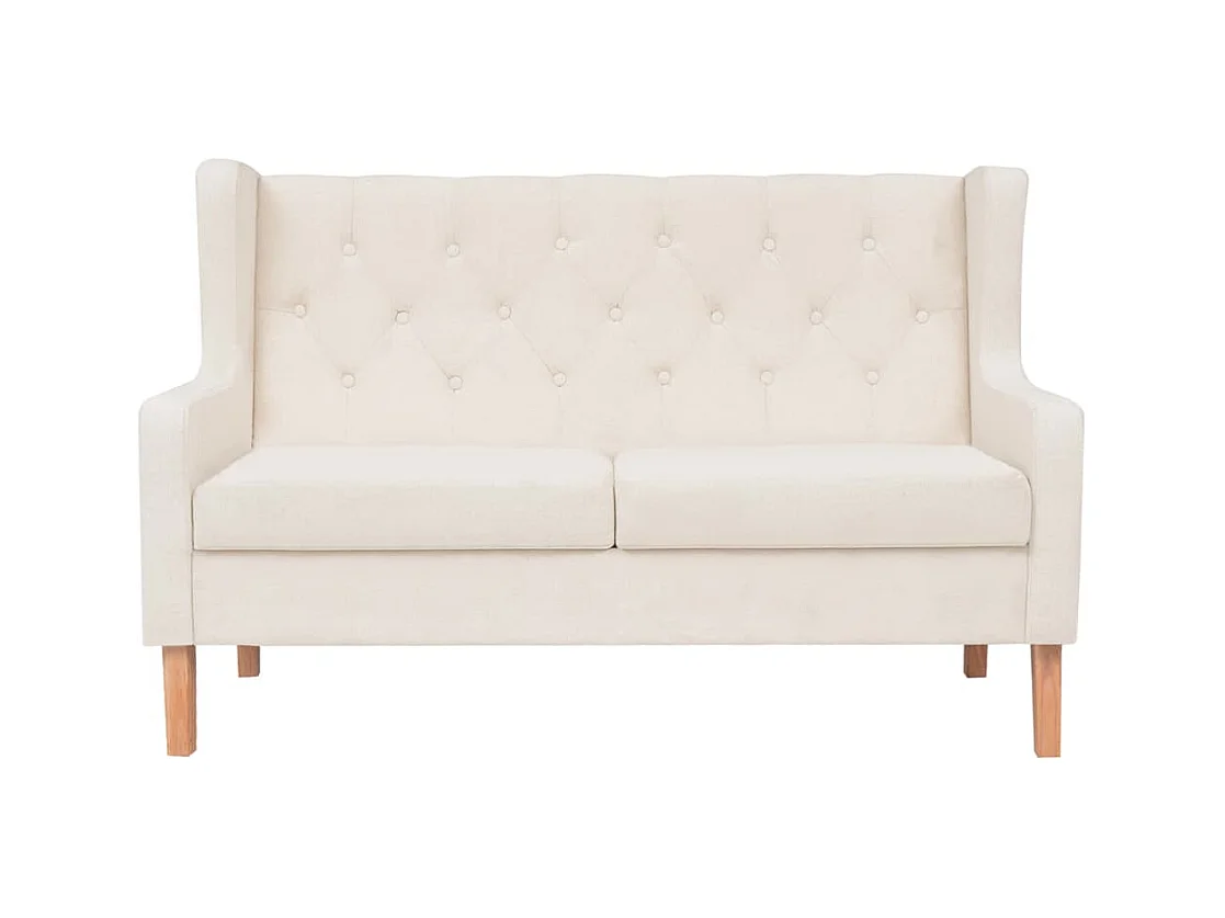 Canapé 2 places de tissu blanche 140 x 68 x 90 cm 02_0020197