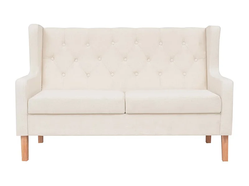 Canapé 2 places de tissu blanche 140 x 68 x 90 cm 02_0020197