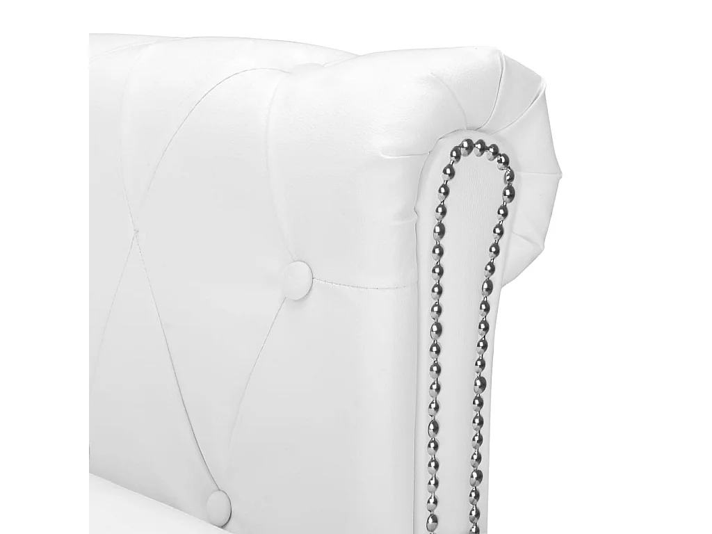 Canapé chesterfield en forme cuir blanche 200 x 140 x 73 cm 02_0019101