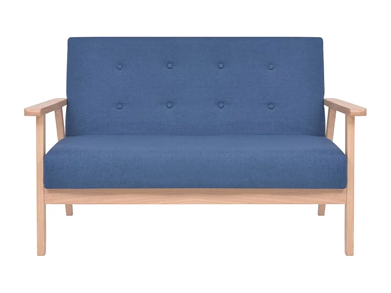 Sofá 2 plazas para salón interior hogar tela azul 02_0020213