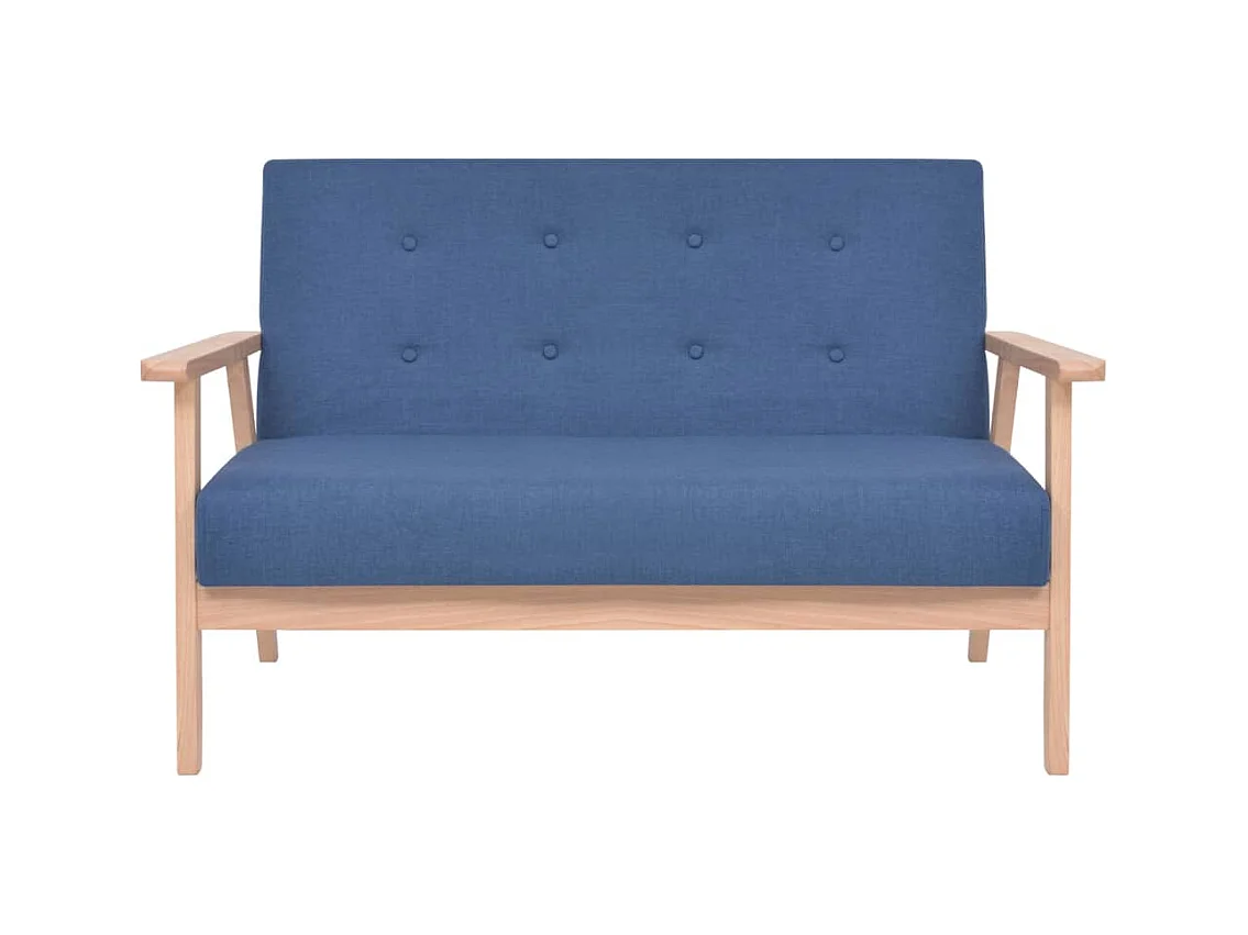 Canapé 2 places de tissu bleue 113.5 x 67 x 73.5 cm 02_0020213