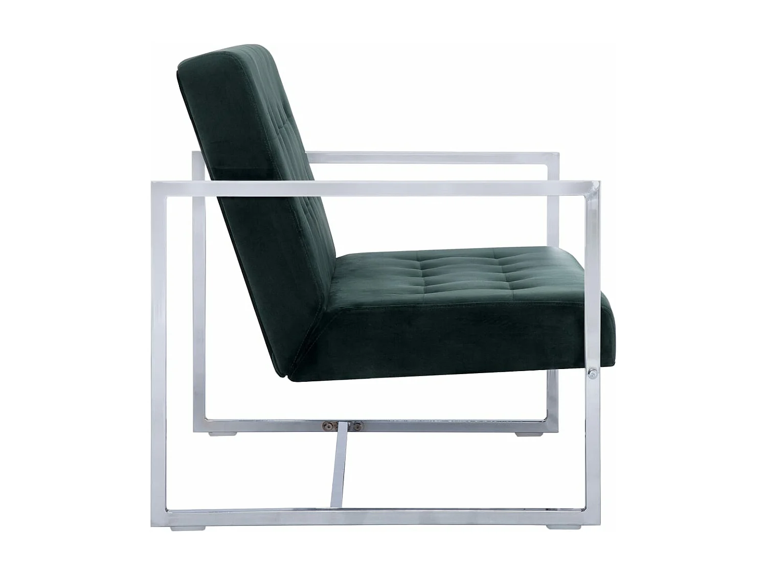 Sofá de 2 lugares para sala de estar assentos interiores com braços verdes escuros, cromados e veludo 02_0020689